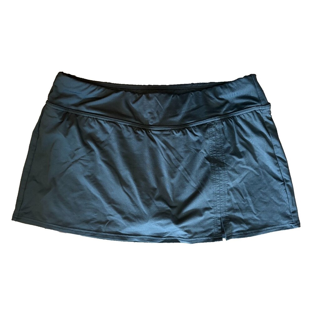 Lands End Womens Swim Skirt w/ Attached Panty BLACK Size 12